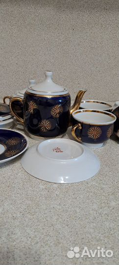 Сервиз чайный кобальтовый СССР