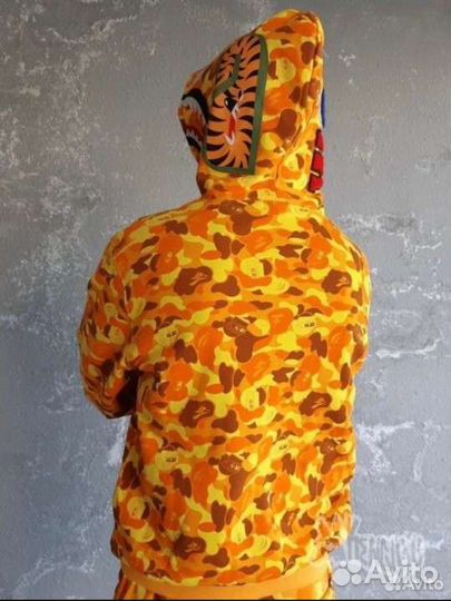 Zip худи bape оранжевый