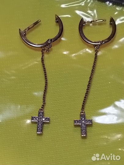 Золотые серьги с бриллиантами