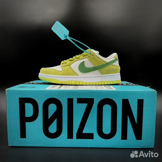 Кроссовки Nike sb dunk low green apple