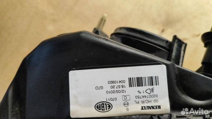 Фара renault logan 1 largus