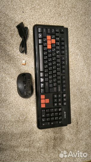 Комплект игровая клавиатура+мышь a4tech gk-300a+r4