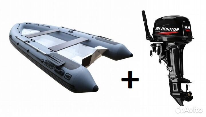 Навигатор Rib 450R + Мотор Gladiator 9,9Pro