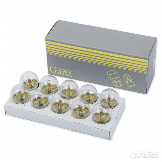 Лампа R10W 12v10w (BA15s) BOX (10 шт.) ganz GIP06045