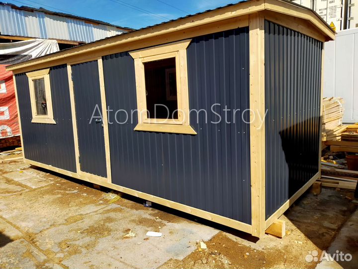 Вагончик бытовка строительная с установкой