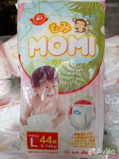 Подгузники трусики Momi L(9-14кг) 44шт. Япония