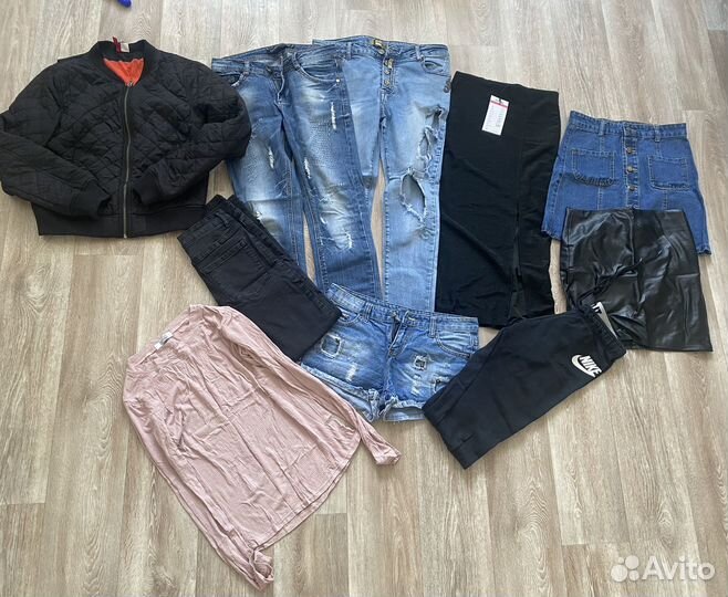 Куртка, джинсы, юбка, nike H&M Вещи пакетом 42 44