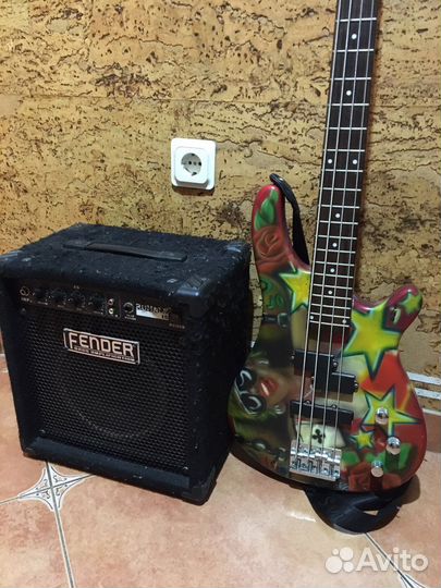 Бас-гитара Rockson комбо Fender 15Вт и весь компл