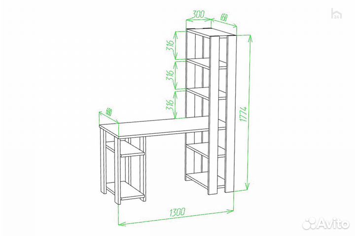 Стол компьютерный Slim стн-180/130 кв