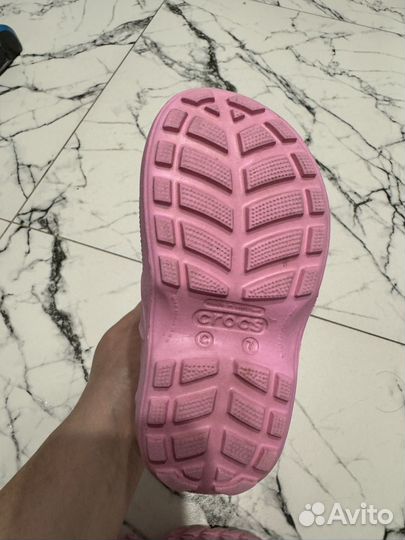 Резиновые сапоги crocs c7 розовые