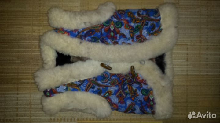 Жилет меховой русский стиль 2-5 лет