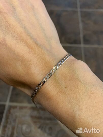 Золотая цепь и браслет тройной ромб