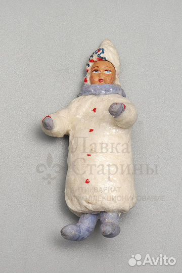 Советская ватная ёлочная игрушка «Девочка в шубке»