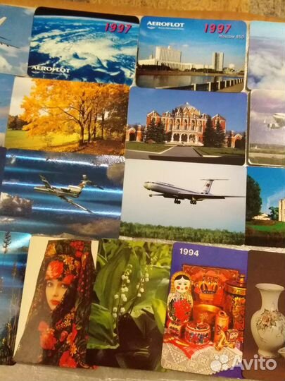 Аэрофлот. Набор календариков 1993-1998гг, 19шт