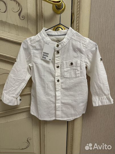 Рубашка HM лен/хлопок, р.80 новая