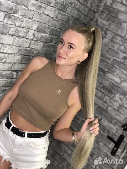 Хвост на резинке волосы