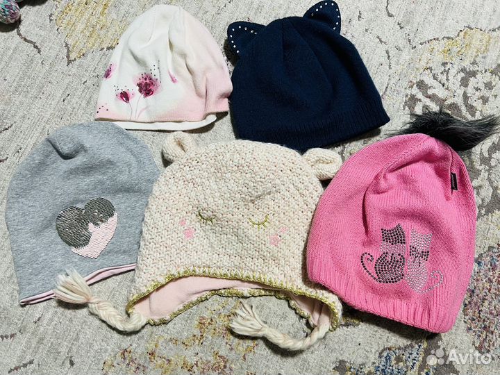 Шапки пакетом для девочки 7-8 лет