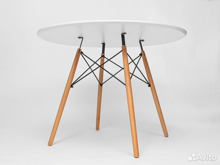 Стол обеденный круглый Eames 100 см, белый