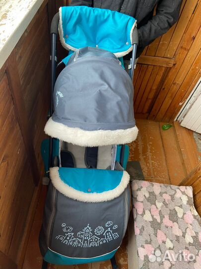 Детские санки коляска с колесами