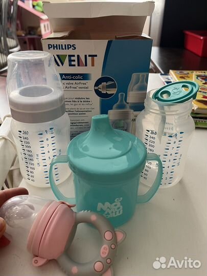 Бутылочки avent, поильник новый, ниблер