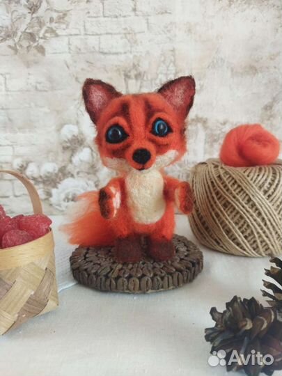 Лиса игрушка из шерсти