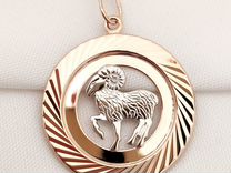 Золотая подвеска медальон знак зодиака Овен