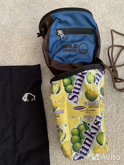 Мешки для магнезии, перчатки, гамаши, веревки