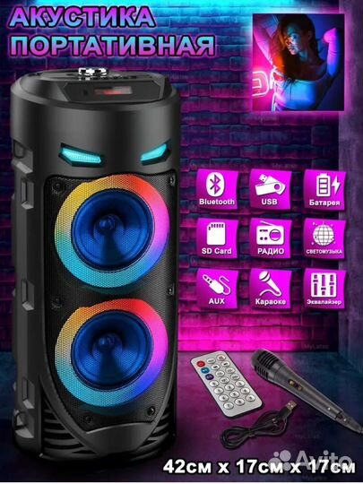 Портативная колонка с караоке Новая
