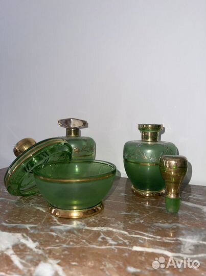 Старинный набор флаконов гдр