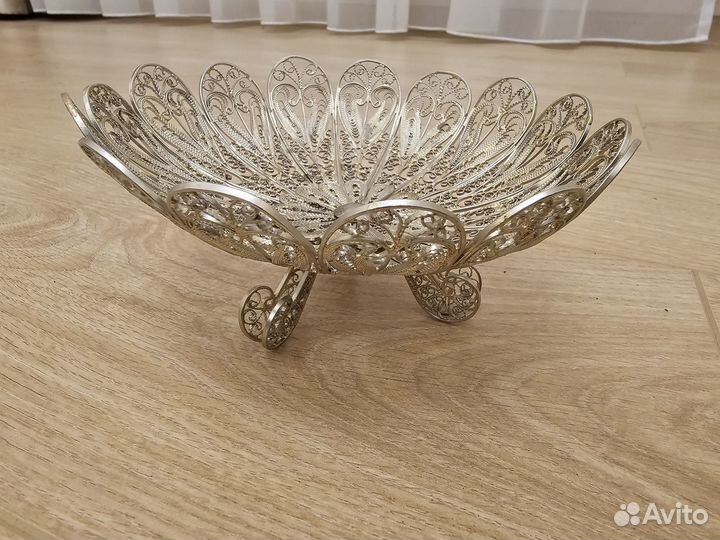 Конфетница филигрань (мельхиор) СССР