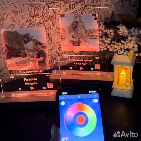 Трек с фото на стекле Подарок