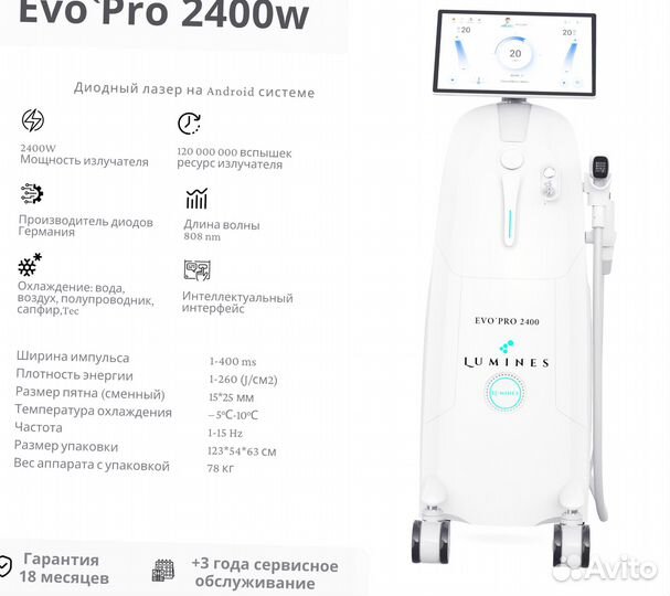 Диодный лазер Lumines Evo’Pro 2400вт