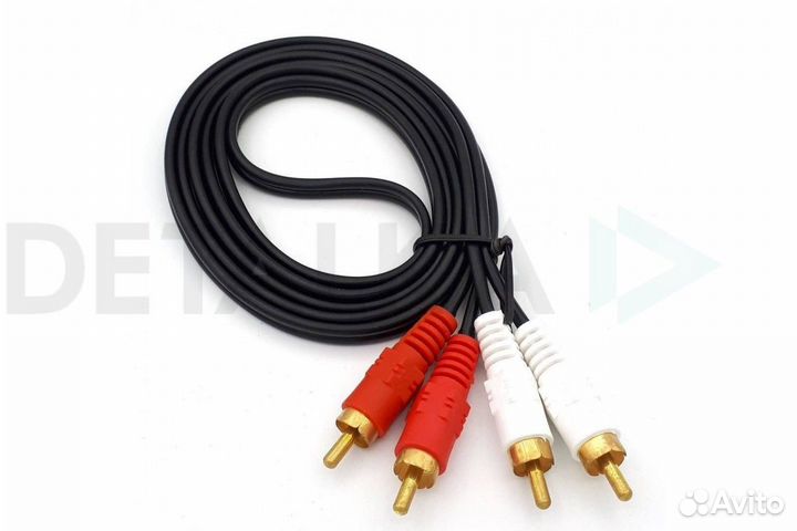 Кабель аудио 2 RCA (папа) на 2 RCA (папа) 5 метров
