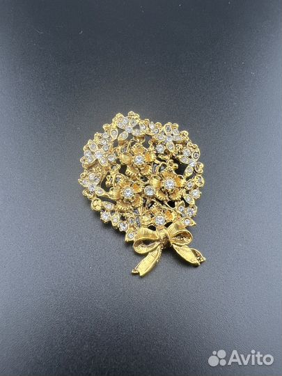 Винтажная брошь букет Германия