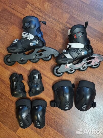 Oxelo роликовые коньки 30-32 + защита XXS + чехол