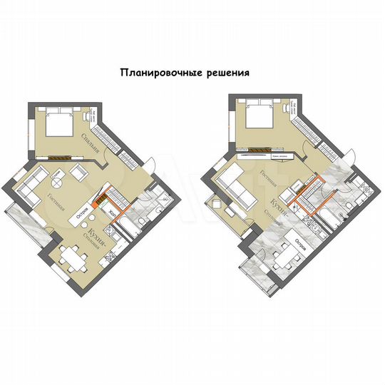 2-к. квартира, 66,6 м², 8/17 эт.