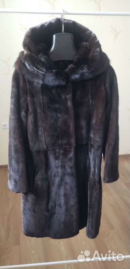 Шуба норковая с капюшоном р. 42-44