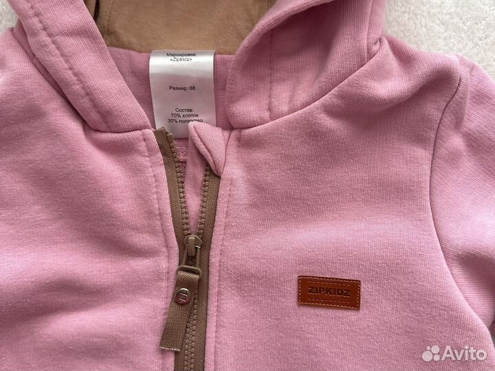 Комбинезон для девочки розовый zipkids 68