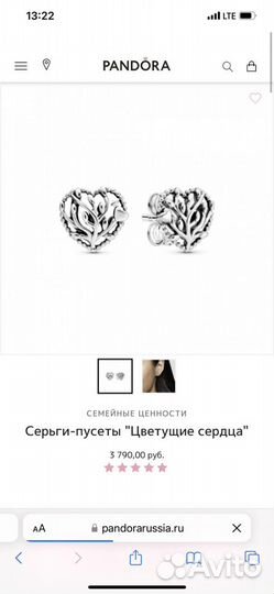 Pandora серьги новые