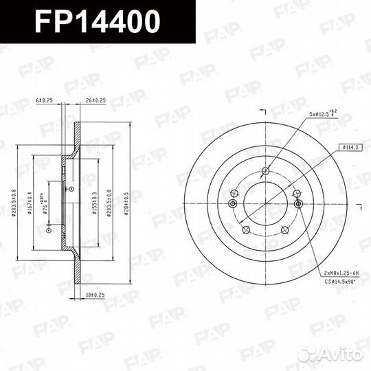 Диск тормозной FP14400 FAP Россия