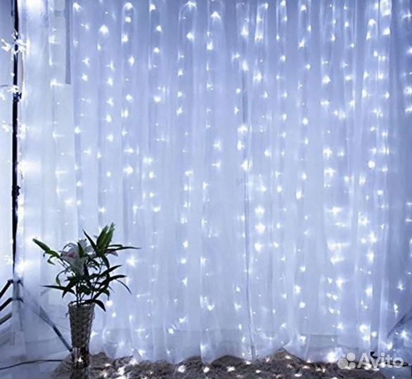 Гирлянда занавес штора дождик