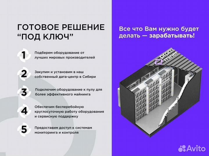 Готовый бизнес на майнинге “под ключ”