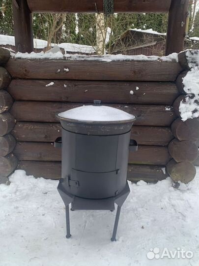 Мангал с печью под казан