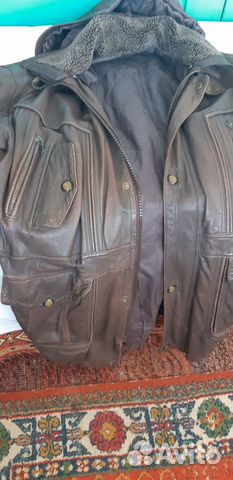 Куртка кожаная,удлиненная б/у 52-54