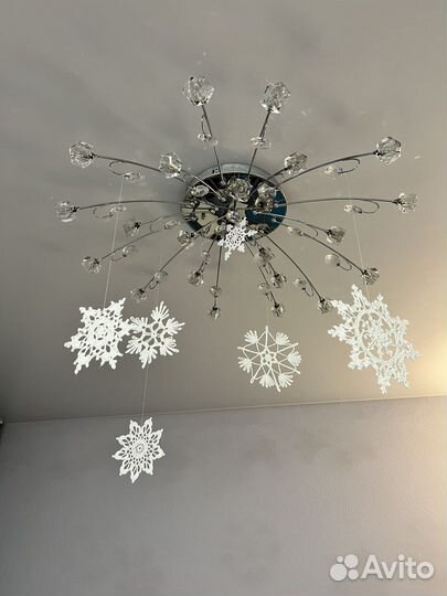 Вязанная снежинка, новогодняя игрушка