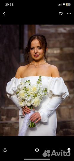 Свадебное платье 42 44 бу