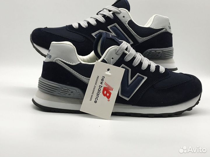 New Balance 574 темно-синие: размеры с 35 по 46