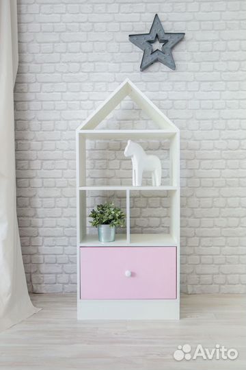 Стеллаж домик для игрушек и книг