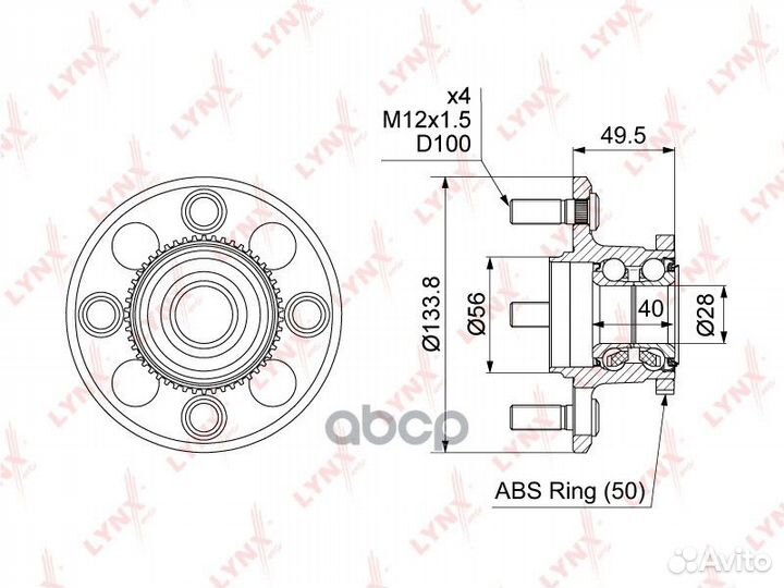 Ступица колеса зад прав/лев 1,518 WH1157 LY