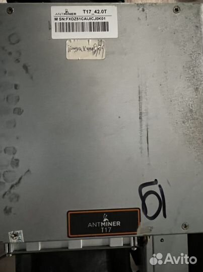 Asic Antminer T17 42 th/s